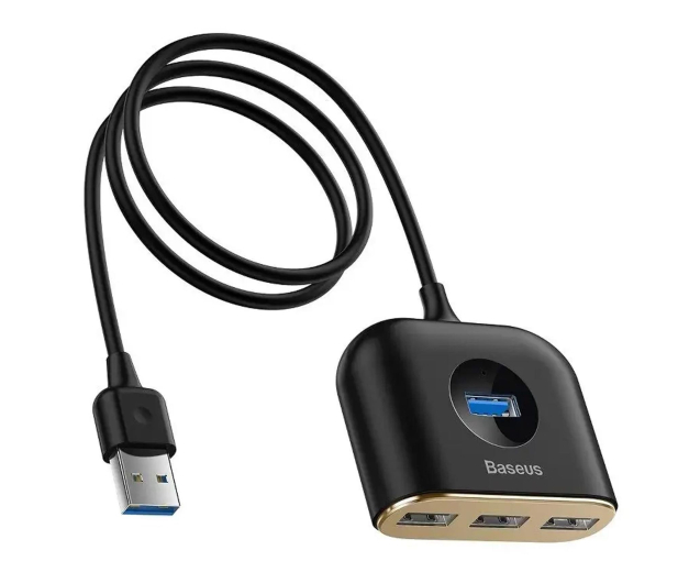 Baseus Squareround 4in1 HUB USB3.0 - 4xUSB 1m Black - 1348152 - zdjęcie